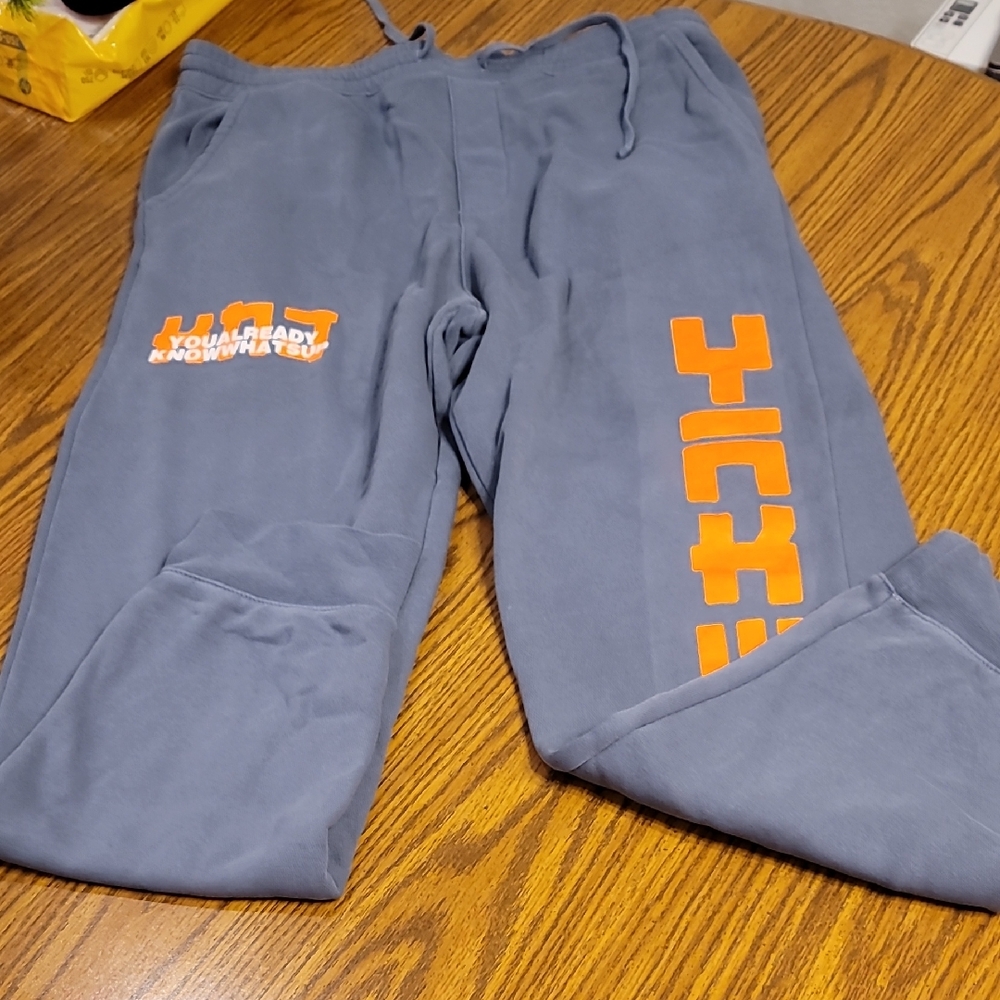 Fanjoy Gray Joggers with Orange Print Kian and JC 'YOU ALREADY KNOW WHATS UP'